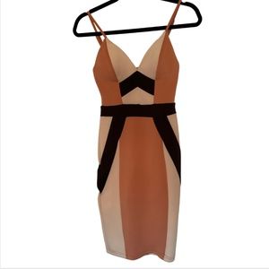 Neutral Color Block mini dress